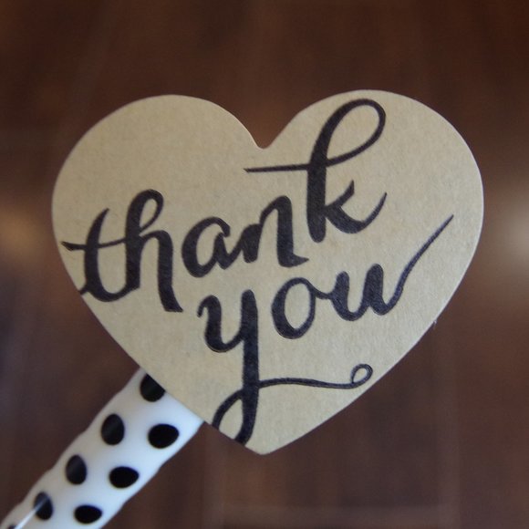 💌 Thank You Stickers (Heart Shaped) - Picture 1 of 5